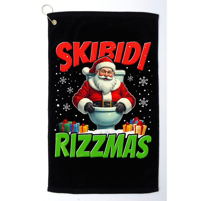 Skibid.I Rizzmas Christmas Rizz Santa Claus Charisma Cool Golf Towel