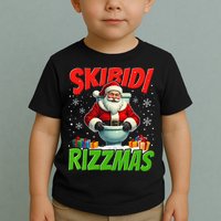 Skibid.I Rizzmas Christmas Rizz Santa Claus Charisma Cool Toddler T-Shirt
