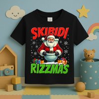 Skibid.I Rizzmas Christmas Rizz Santa Claus Charisma Cool Toddler T-Shirt