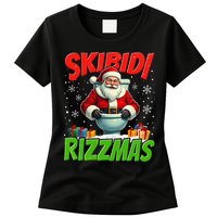 Skibid.I Rizzmas Christmas Rizz Santa Claus Charisma Cool Womens T-Shirt