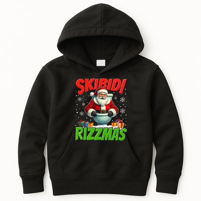 Skibid.I Rizzmas Christmas Rizz Santa Claus Charisma Cool Kids Hoodie