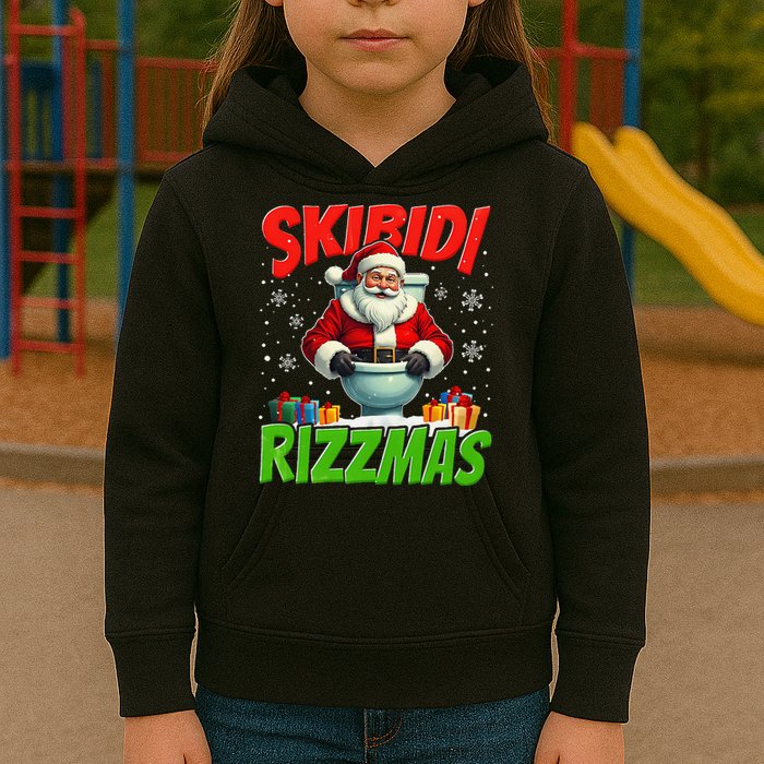 Skibid.I Rizzmas Christmas Rizz Santa Claus Charisma Cool Kids Hoodie