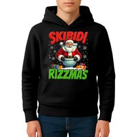 Skibid.I Rizzmas Christmas Rizz Santa Claus Charisma Cool Kids Hoodie