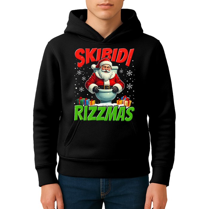 Skibid.I Rizzmas Christmas Rizz Santa Claus Charisma Cool Kids Hoodie