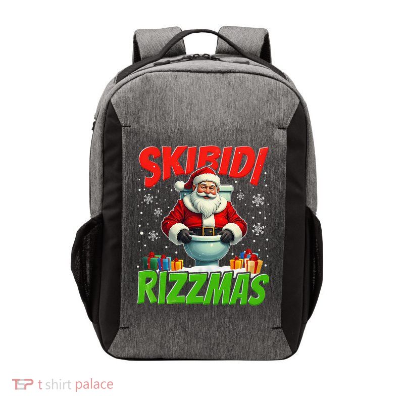 Skibid.I Rizzmas Christmas Rizz Santa Claus Charisma Cool Vector Backpack