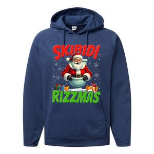 Skibid.I Rizzmas Christmas Rizz Santa Claus Charisma Cool Performance Fleece Hoodie