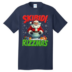 Skibid.I Rizzmas Christmas Rizz Santa Claus Charisma Cool Tall T-Shirt