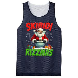 Skibid.I Rizzmas Christmas Rizz Santa Claus Charisma Cool Mesh Reversible Basketball Jersey Tank