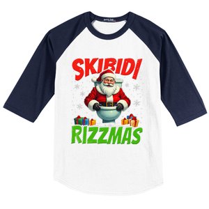 Skibid.I Rizzmas Christmas Rizz Santa Claus Charisma Cool Baseball Sleeve Shirt