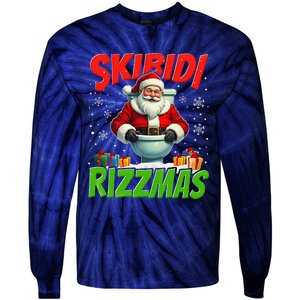 Skibid.I Rizzmas Christmas Rizz Santa Claus Charisma Cool Tie-Dye Long Sleeve Shirt