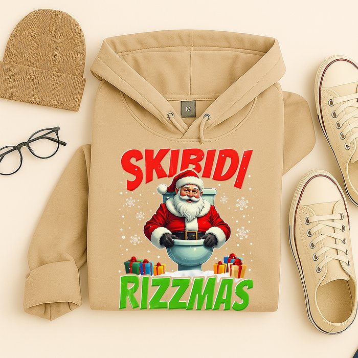 Skibid.I Rizzmas Christmas Rizz Santa Claus Charisma Cool Hoodie