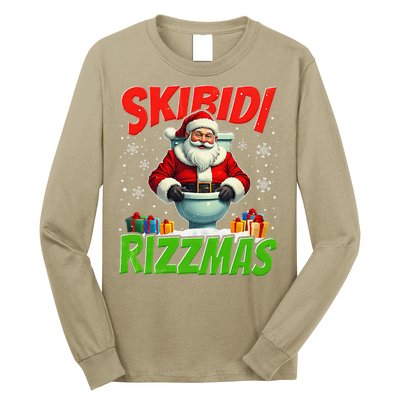 Skibid.I Rizzmas Christmas Rizz Santa Claus Charisma Cool Long Sleeve Shirt