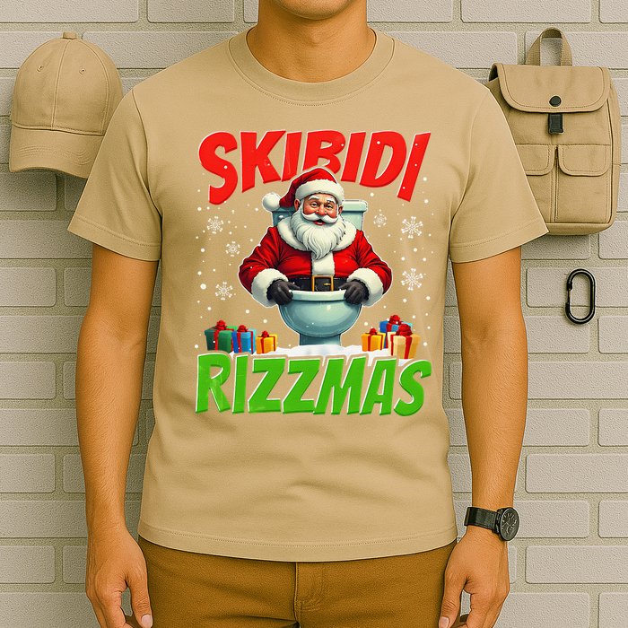Skibid.I Rizzmas Christmas Rizz Santa Claus Charisma Cool T-Shirt