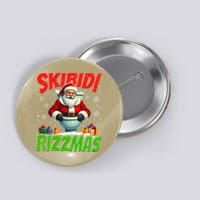 Skibid.I Rizzmas Christmas Rizz Santa Claus Charisma Cool Button