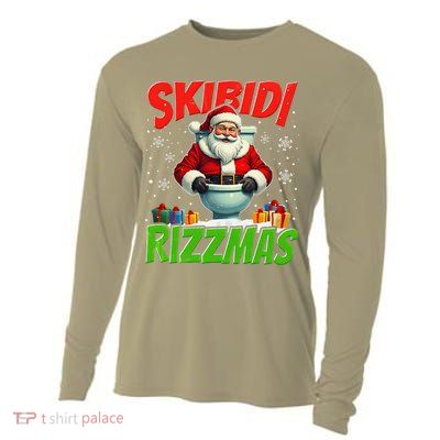 Skibid.I Rizzmas Christmas Rizz Santa Claus Charisma Cool Cooling Performance Long Sleeve Crew
