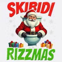 Skibid.I Rizzmas Christmas Rizz Santa Claus Charisma Cool Garment-Dyed Sweatshirt