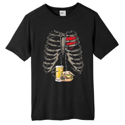 Skeleton Rib Cage Beer Burger Xray Funny Halloween Gift Tall Fusion ChromaSoft Performance T-Shirt