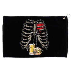 Skeleton Rib Cage Beer Burger Xray Funny Halloween Gift Grommeted Golf Towel