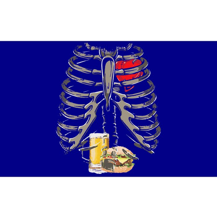 Skeleton Rib Cage Beer Burger Xray Funny Halloween Gift Bumper Sticker