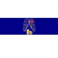 Skeleton Rib Cage Beer Burger Xray Funny Halloween Gift Bumper Sticker