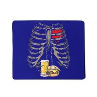 Skeleton Rib Cage Beer Burger Xray Funny Halloween Gift Mousepad