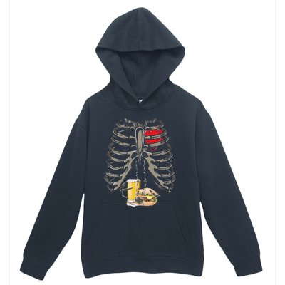 Skeleton Rib Cage Beer Burger Xray Funny Halloween Gift Urban Pullover Hoodie