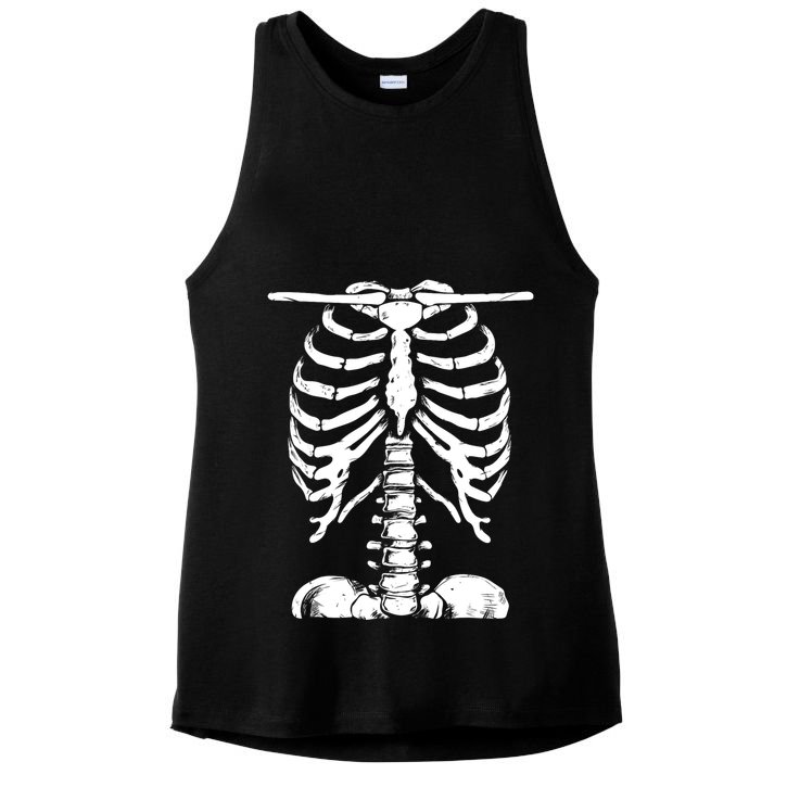 Skeleton Rib Cage Gifts Men Women Halloween Costume Ladies PosiCharge Tri-Blend Wicking Tank