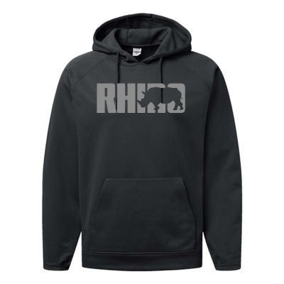 Save Rhino Clothing Rhino Rhinoceros Performance Fleece Hoodie