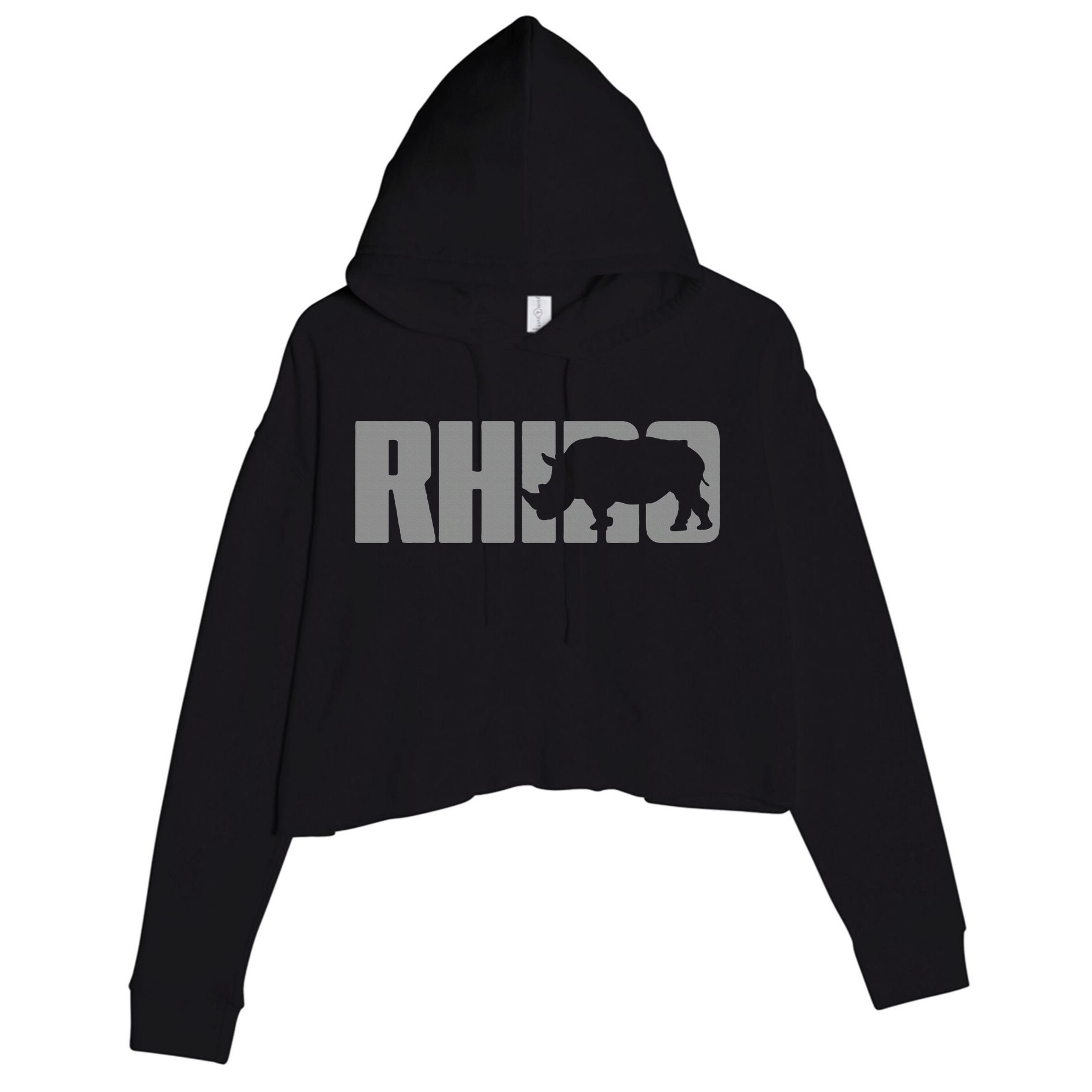 Save Rhino Clothing Rhino Rhinoceros Crop Fleece Hoodie