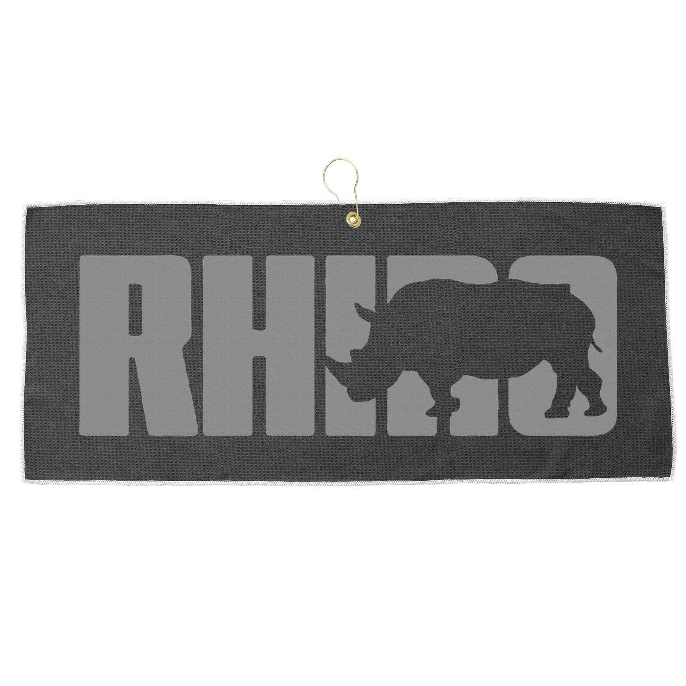 Save Rhino Clothing Rhino Rhinoceros Large Microfiber Waffle Golf Towel