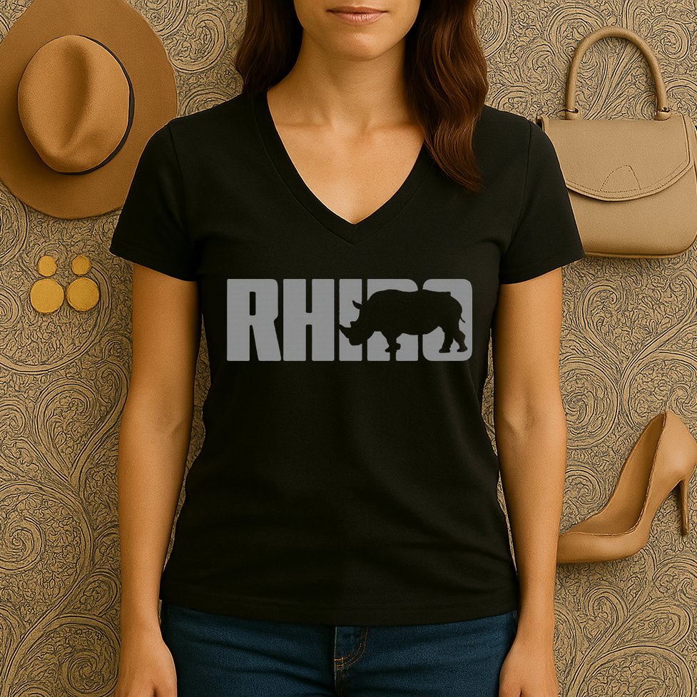 Save Rhino Clothing Rhino Rhinoceros Women's V-Neck T-Shirt