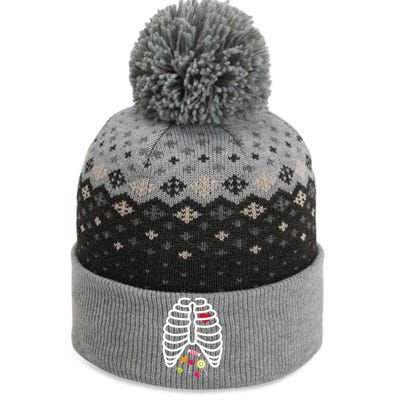 Skeleton Rib Cage Heart Candy Cute The Baniff Cuffed Pom Beanie