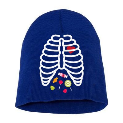 Skeleton Rib Cage Heart Candy Cute Short Acrylic Beanie