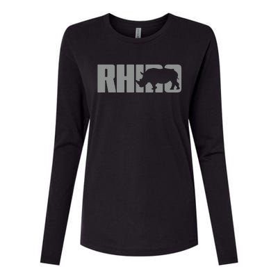 Save Rhino Clothing Rhino Rhinoceros Womens Cotton Relaxed Long Sleeve T-Shirt