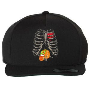 Skeleton Rib Cage Taco Xray Costume Funny Halloween Gift Wool Snapback Cap