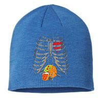 Skeleton Rib Cage Taco Xray Costume Funny Halloween Gift Sustainable Beanie