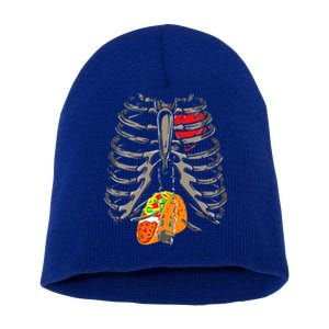 Skeleton Rib Cage Taco Xray Costume Funny Halloween Gift Short Acrylic Beanie