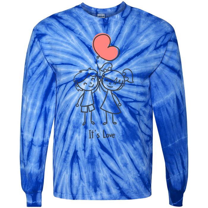 Sweet Rotic Couple It Is Love Happy Valentine's Day Gift Tie-Dye Long Sleeve Shirt