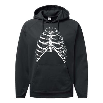 Skeleton Rib Cage Performance Fleece Hoodie