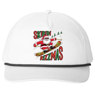 Skbidi Rizzmas Christmas Xmas Holiday Santa Claus Snowboard Snapback Five-Panel Rope Hat