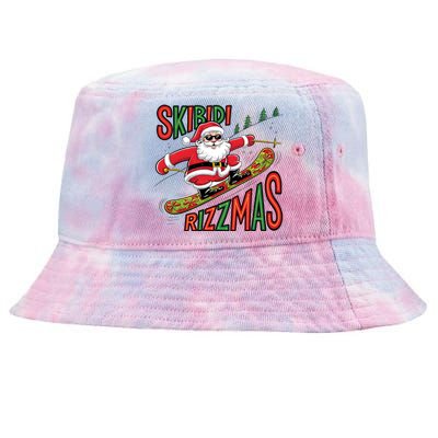 Skbidi Rizzmas Christmas Xmas Holiday Santa Claus Snowboard Tie-Dyed Bucket Hat