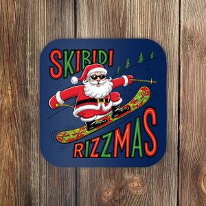 Skbidi Rizzmas Christmas Xmas Holiday Santa Claus Snowboard Coaster