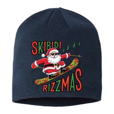 Skbidi Rizzmas Christmas Xmas Holiday Santa Claus Snowboard Sustainable Beanie