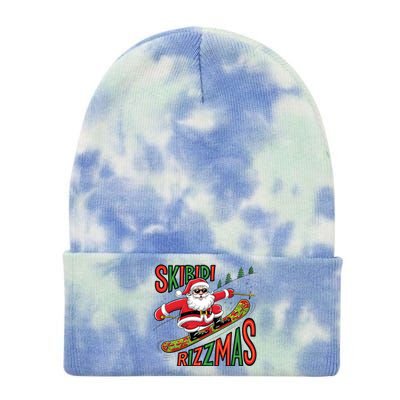 Skbidi Rizzmas Christmas Xmas Holiday Santa Claus Snowboard Tie Dye 12in Knit Beanie