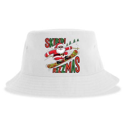 Skbidi Rizzmas Christmas Xmas Holiday Santa Claus Snowboard Sustainable Bucket Hat