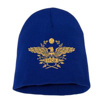 Spqr Roma Caput Mundi Roma Invicta Ro Empire Gift Short Acrylic Beanie