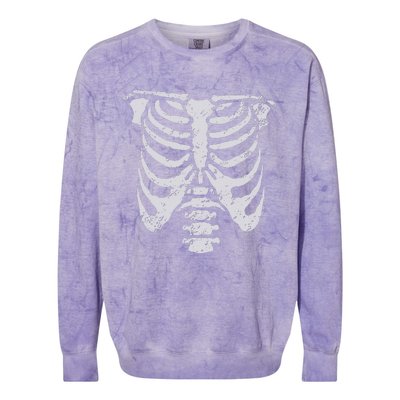 Skeleton Rib Cage Flower Easy Halloween Costume Colorblast Crewneck Sweatshirt