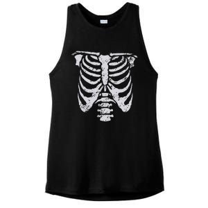 Skeleton Rib Cage Flower Easy Halloween Costume Ladies PosiCharge Tri-Blend Wicking Tank