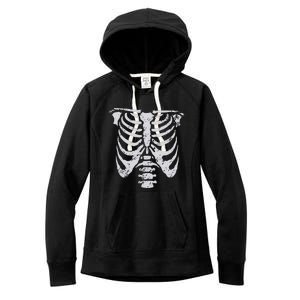 Skeleton Rib Cage Flower Easy Halloween Costume Women's Fleece Hoodie