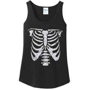 Skeleton Rib Cage Flower Easy Halloween Costume Ladies Essential Tank